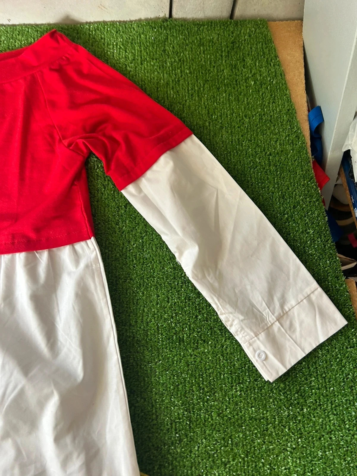 Short casual dress white and red Size M – photo 4